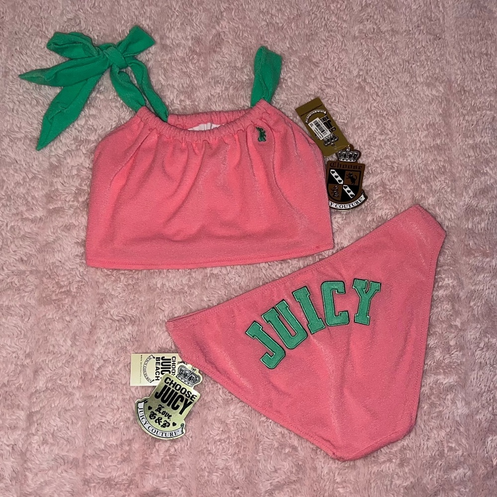 NWT JUICY COUTURE Mrs. Robinson Bikini Tankini Swimsuit Womens XL Pink Rare Find